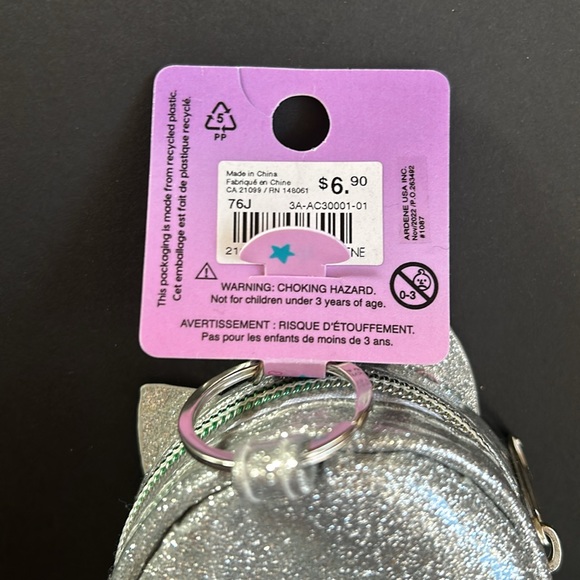 NWT⭐️ARDENE💫2 in 1 Sparkly Silver Unicorn Change Purse/Keychain - Picture 5 of 7